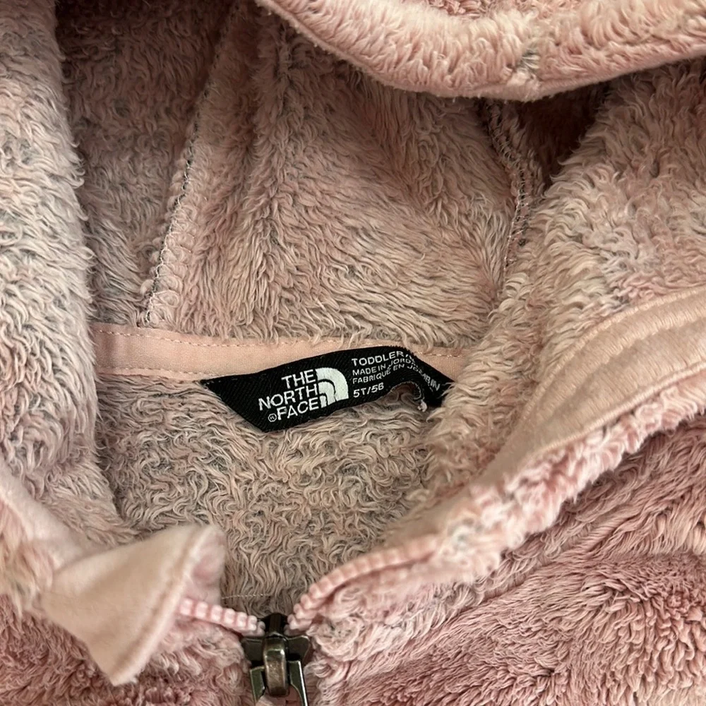 The North Face Pink Fleece Hoodie with Full Zip and Hood - Picture 2 of 3